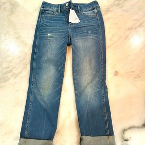 White House Black Market straight crop jeans.